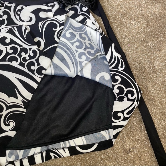 Corey P. dress mini tie waist strapless black/white paisley printed NEW SZ 12 - Picture 10 of 15